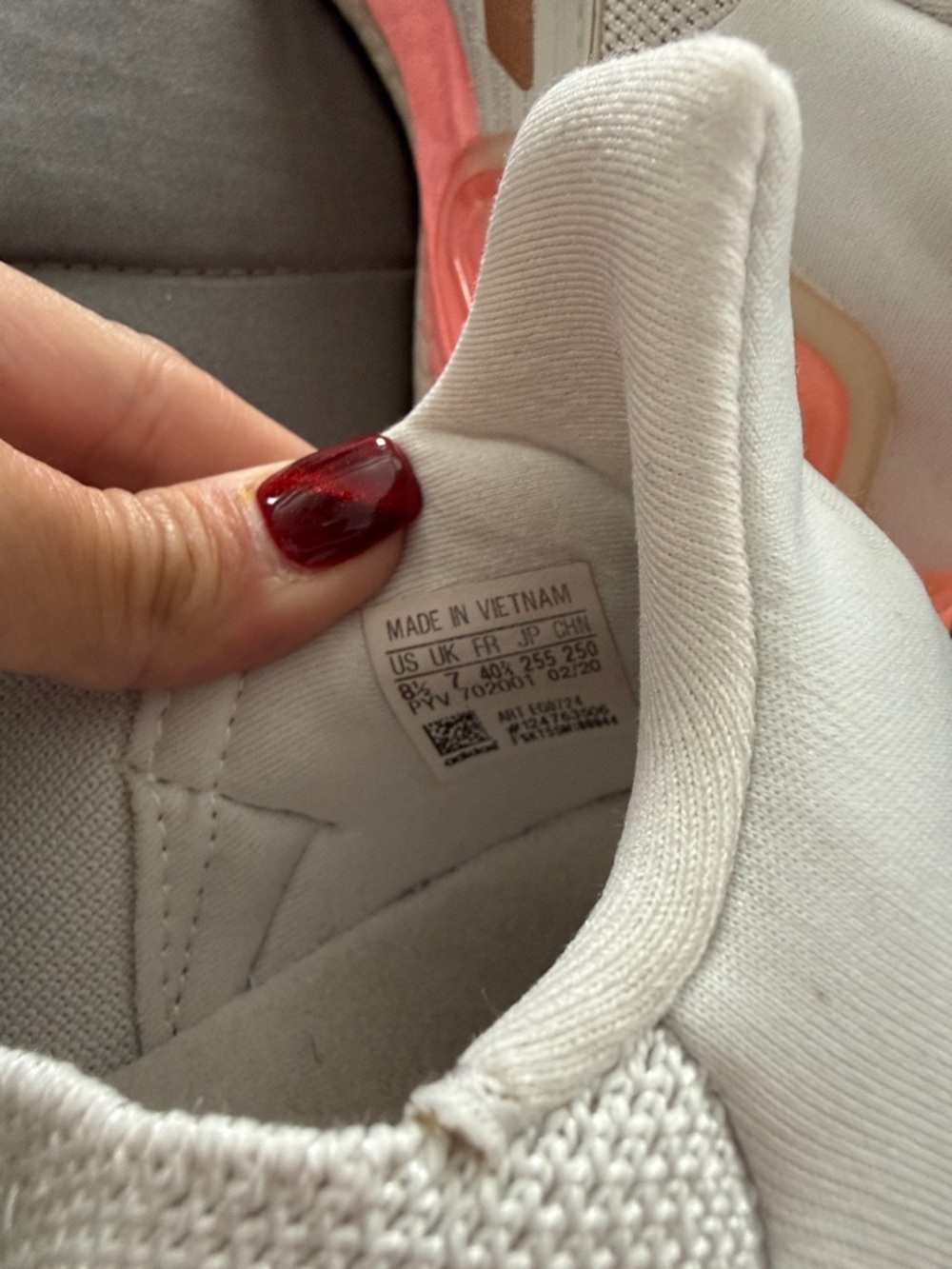 Adidas Ultra Boost 20 White Copper Flash Red Pink Women's Athletic Shoes 8.5 - Picture 5 of 8